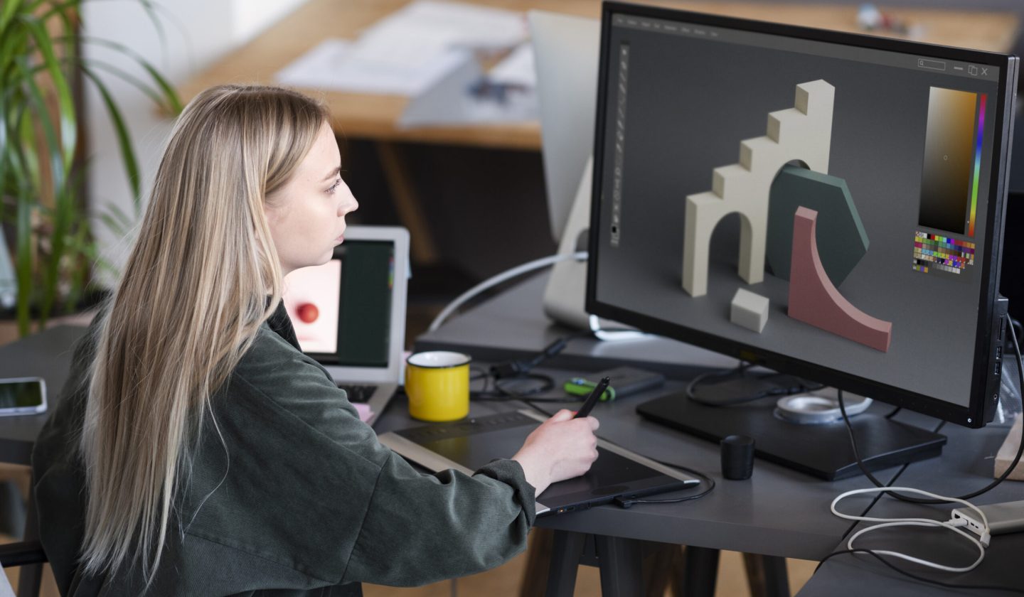 young-woman-working-animation-studio young-woman-working-animation-studio